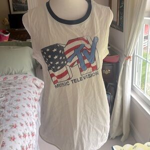 MTV Women’s Television white MTV  Logo Tank Top M